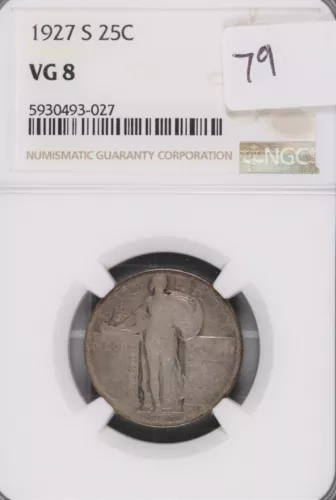 1927-S Standing Liberty Silver Quarter NGC VG-8 #027