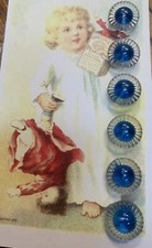 Set of 6 Vintage 1/2 Painted Blue  Eye Crysta...