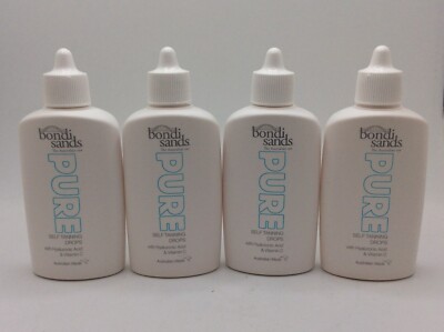 Bondi Sands Australian Tan Pure Self Tanning Drops, All Skin Tones, LOT OF 4