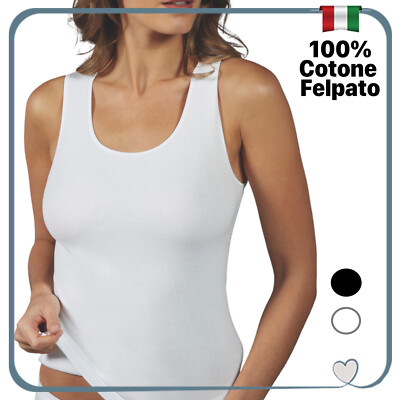 Canotta da donna spalla larga intima canottiera in caldo cotone