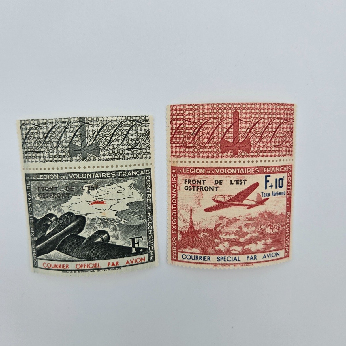 Original WWII 1942 French Legion Volunteer Airmail Stamp German
