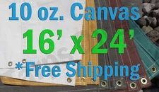 16 Ft. x 24 Ft. 10 Oz. Cotton Canvas Breathable Water Resistant Tarps