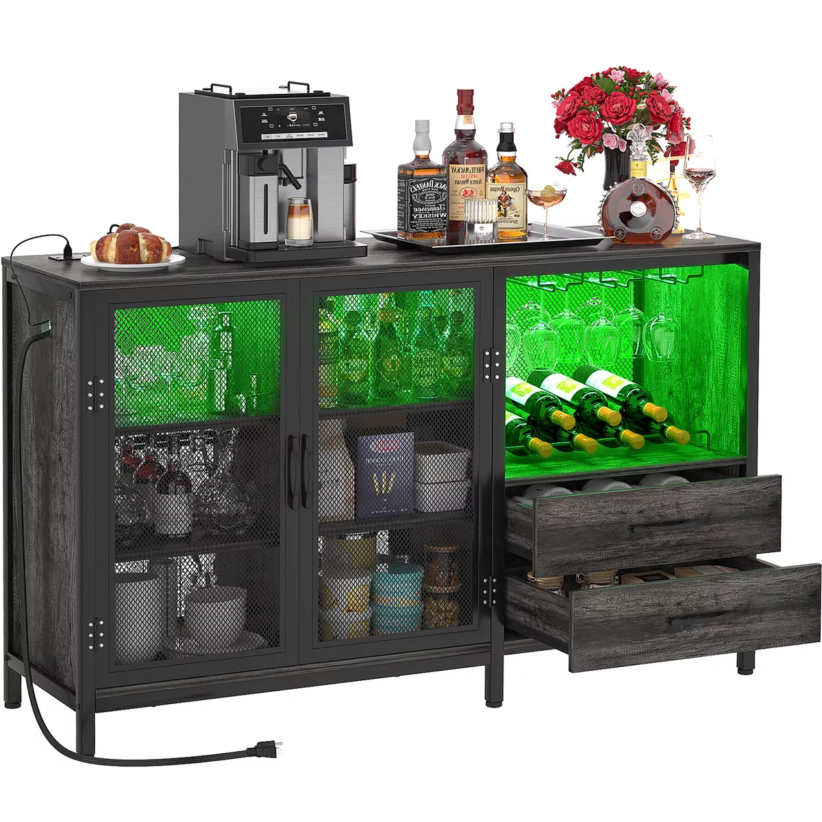 Wide bar cabinet sale