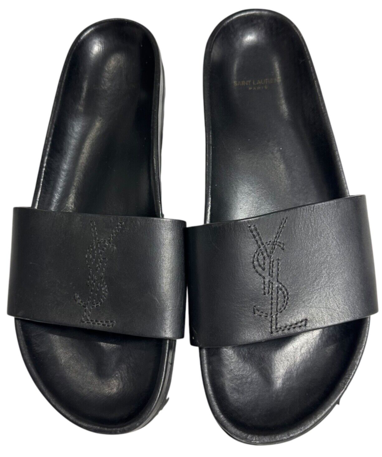 Sandali YSL SAINT LAURENT neri in pelle monogramma Jimmy Joan slide 44 11 US
