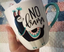 No Drama Llama Coffee Tea Mug Cup Cracker Barrel Stoneware Large Fun Whimsy NEW*