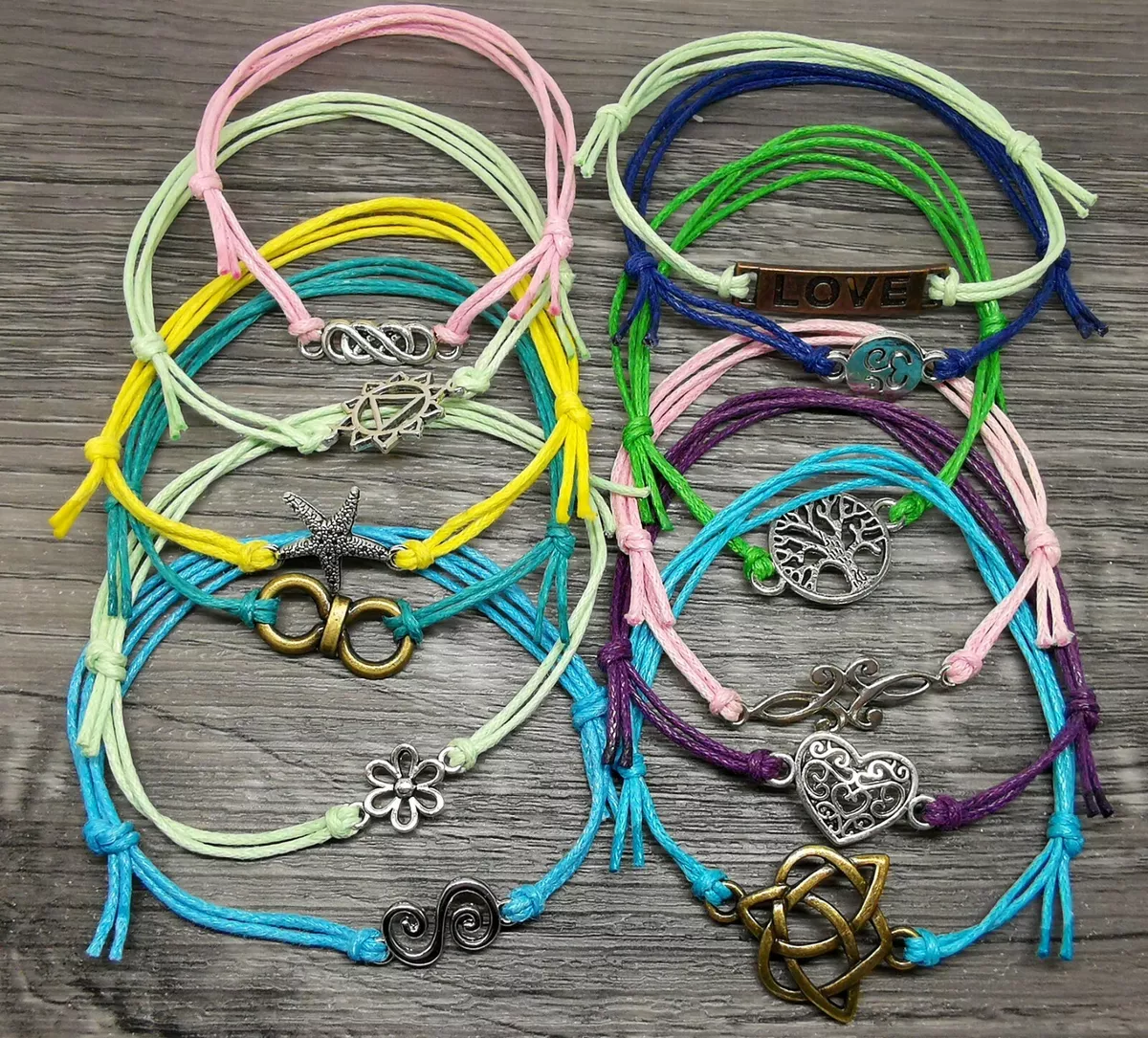 Color Cord Bracelet Cotton, Waxed Cord Jewelry Making