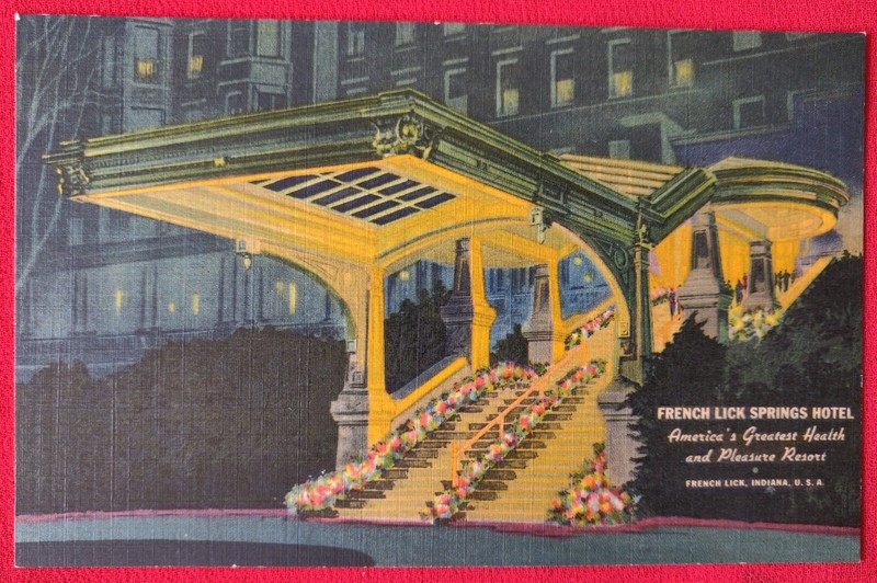 40's Postcard-French Lick Springs Hotel-The Home of Pluto Water IN-kept Pristine