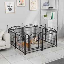 Dog Playpen Indoor 24 inch 8 Panels Metal Dog Pen Pet Dog Fence Outdoor Exerc