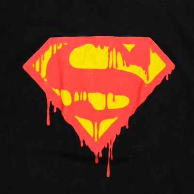 Rare Vintage Superman Dripping S Logo Graphic T Shirt 90s