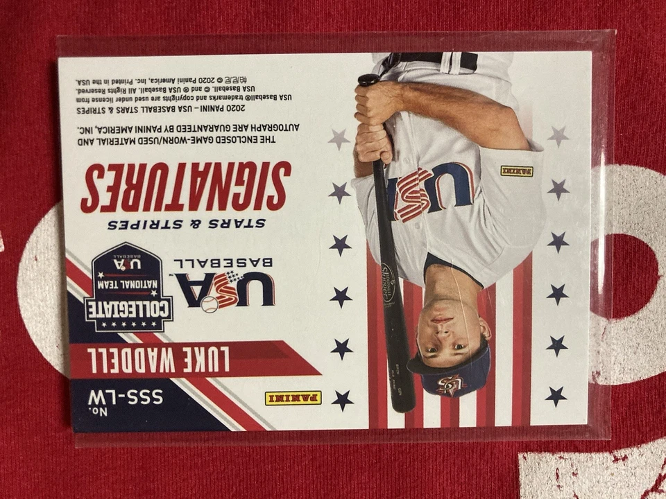 LUKE WADDELL 2020 USA Stars Stripes Red Ink Autograph Rookie AUTO #202/358 LOOK - Image 2 of 2