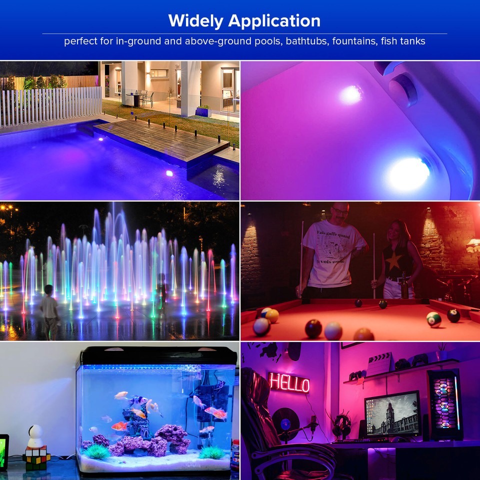 4 Pcs LED Pool Lights Swimming Pool RGB Color Changing Underwater Lamp 4-pcs-led-pool-lights-swimming-pool-rgb-color-changing-underwater-lamp
