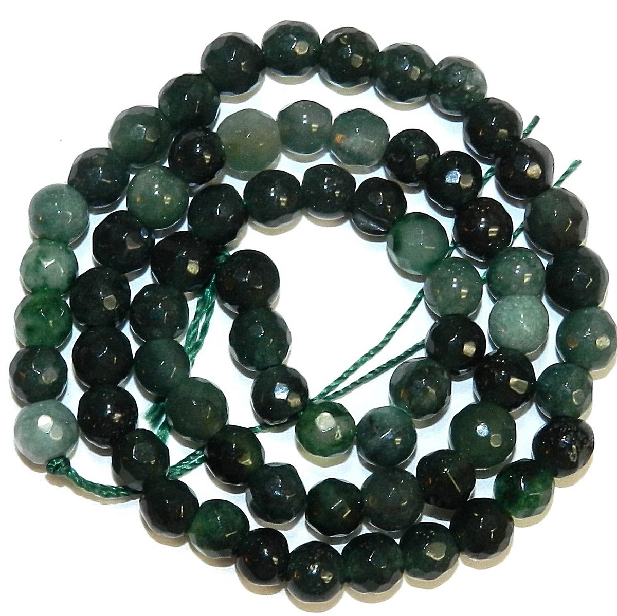 NG3061 Green Malay Jade 5mm - 6mm Faceted Round Quartz NG3061 Green Malay Jade 5mm - 6mm Faceted Round Quartz