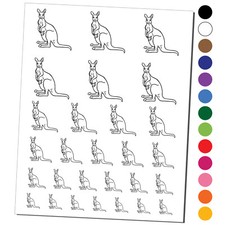 Kangaroo with Joey in Pouch Temporary Tattoo Water Resistant Set
