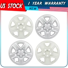 17 Inch Silver Set of 4 Snap On Full Hub Caps Wheel Covers Fit R17 Tire & Rim