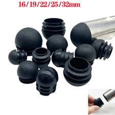 16/19/22~32mm Domed Round Plastic Black Blanking End Cap Caps Tube Pipe Inserts