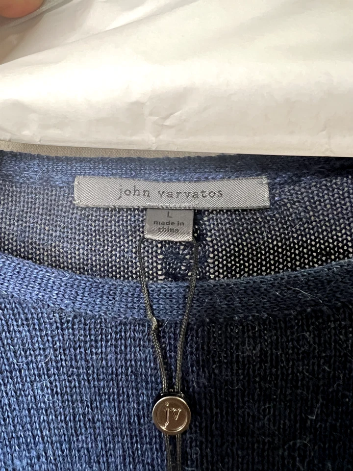 Suéter Cuello Redondo Colección John Varvatos Para Hombre, Talla Grande - Azul, Nuevo Con Etiquetas Foto 3 de 4