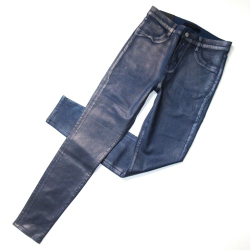 Indigo Shimmer Coated Stretch Jeans 