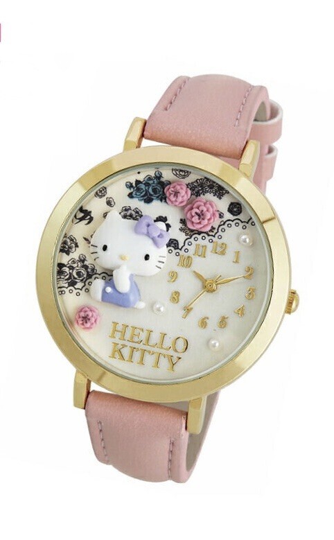 RARE Purple Bow SUNFLAME Sanrio Hello Kitty Deco Watch Sakura MJSR