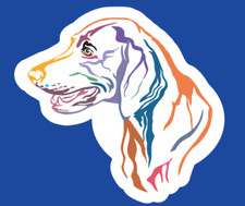 Weimaraner Colorful Portrait Art Die Cut Glossy Vinyl Sticker