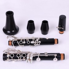 Ebony clarinet in key of bB 18 keys silver plated copper solid