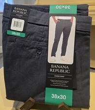 NEW Banana Republic Men’s 38x30 Gray Chino Pant Straight Fit