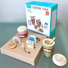 Unisex Wood Wooden Coffee Time Barista Playset Educational Pretend Role Play New