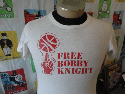 Vintage 70s Free Bobby Knight Indiana Hoosiers Basketball T Shirt S