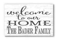 Personalized Family Welcome Sign New Home or Wedding Gift