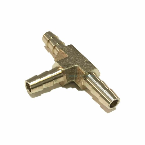 5/16"(8mm) Hose Barb TEE Brass Pipe T 3-Way Fitting Connector Oil Gas Fuel Water