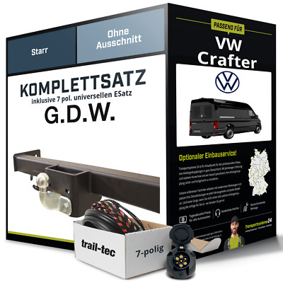Für VW Crafter 2E Kasten, Bus Anhängerkupplung starr +eSatz 7pol uni. 06-16 AHK