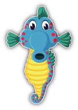 Cute Sea Horse Cartoon Animal Car Bumper Sticker Decal