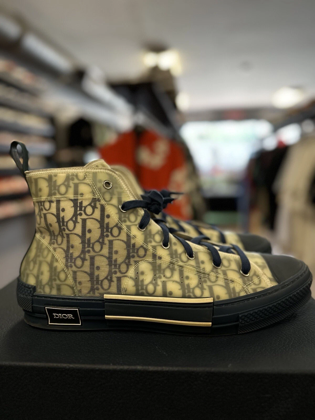 Lot de baskets Dior B23 High Dior oblique marine bleu clair designer taille 47 US 14