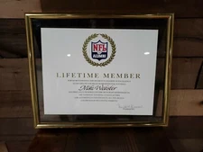 MIKE WEBSTER PERSONALLY OWNED NFL ALUMNI LIFETIME MEMBER CERTIFICATE STEELERS 