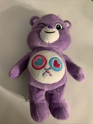 Authentic Basic Fun Care Bears 9'' Bean Plush SHARE BEAR Sitting Position Winking