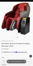 Floridian Brand Freedom Vending Massage Chair - Electric, Burgundy/Gray/Black