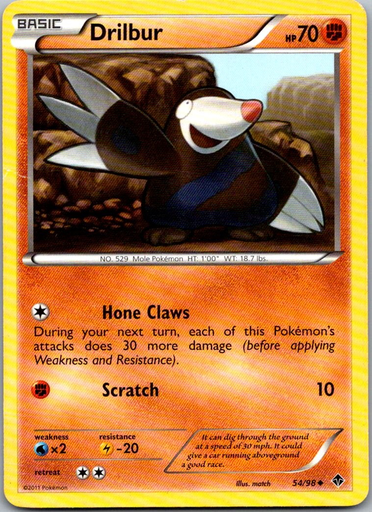 Drilbur 54/98 Uncommon Emerging Powers Pokemon Lightly Played