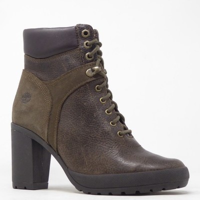 Timberland Women Camdale Field Lace Up Ankle Boots Brown Green Leather Suede 6.5