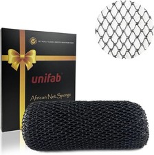 Authentic African Net Sponge Exfoliating Body Scrub Sapo Bath Wash Cloth Black