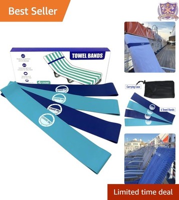 Towel Bands Rubber for Lounge Chairs 4 Pack Durable Wind-Resistant Beach Pool