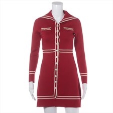 Gucci Wool Dress XXXS Ladies' Red x white  644564 Quality tag cut available
