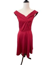 Vintage Red Sleeveless Fit & Flare Dress Sweetheart Back Zip Med PartValentine