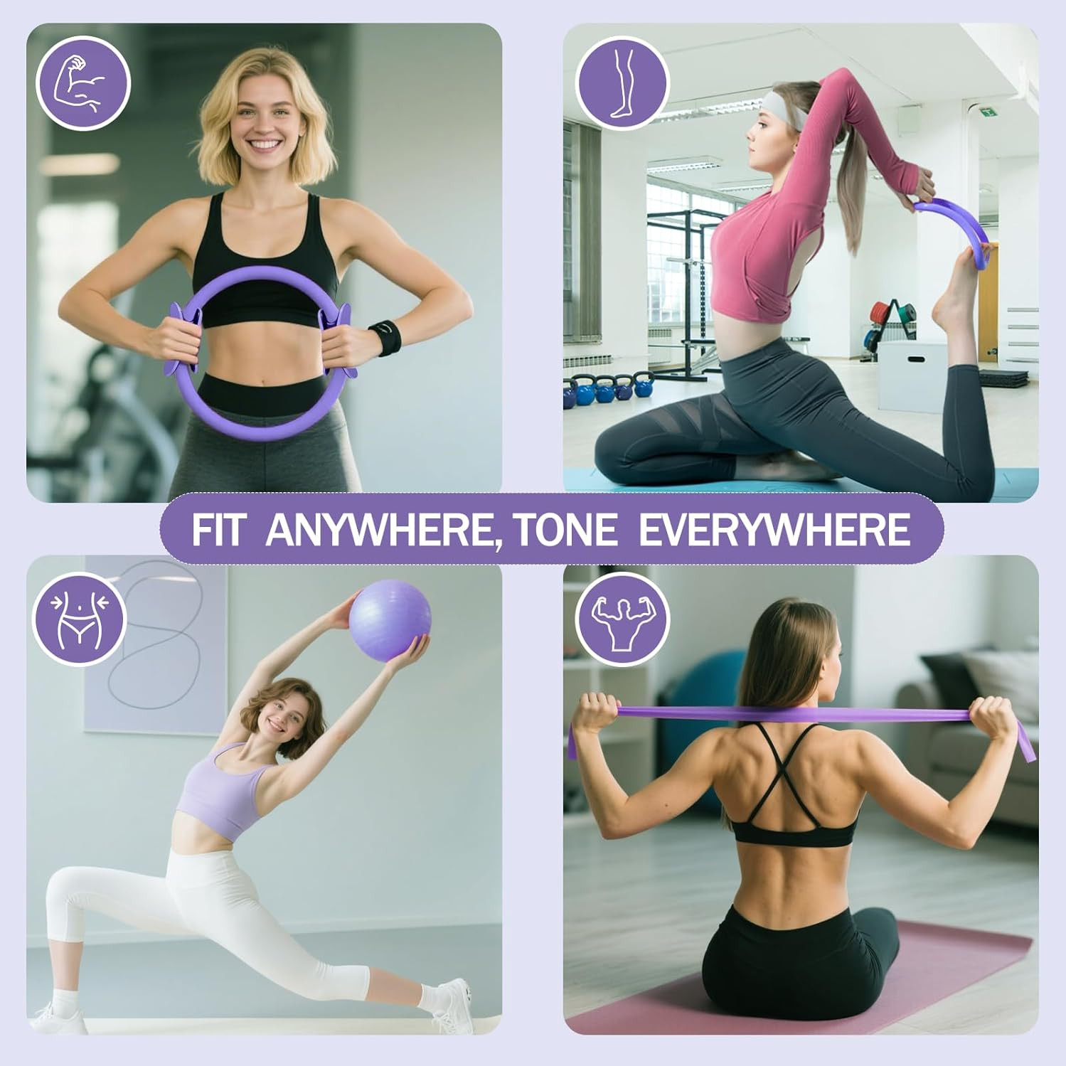 Home Pilates Essentials Kit for Women Pink Ring and Ball Pilates Set Equipment thumbnail 5