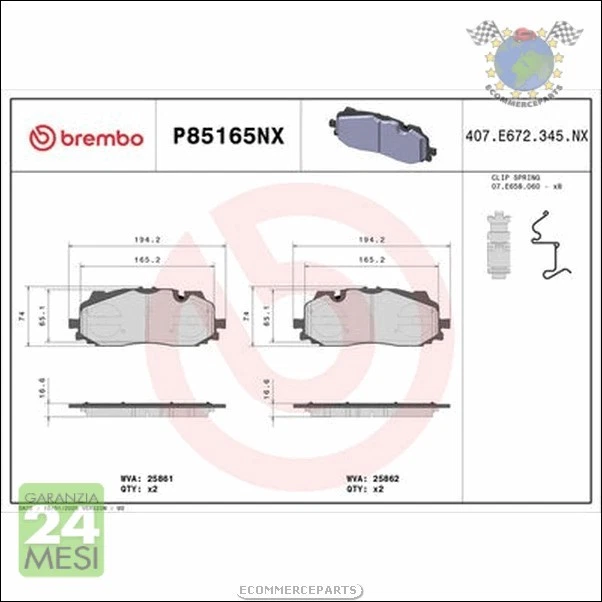 Kit Pastiglie freno Ant+Post Brembo per AUDI A3 CUPRA FORMENTOR TERRAMAR  d4u - Immagine 2 di 4