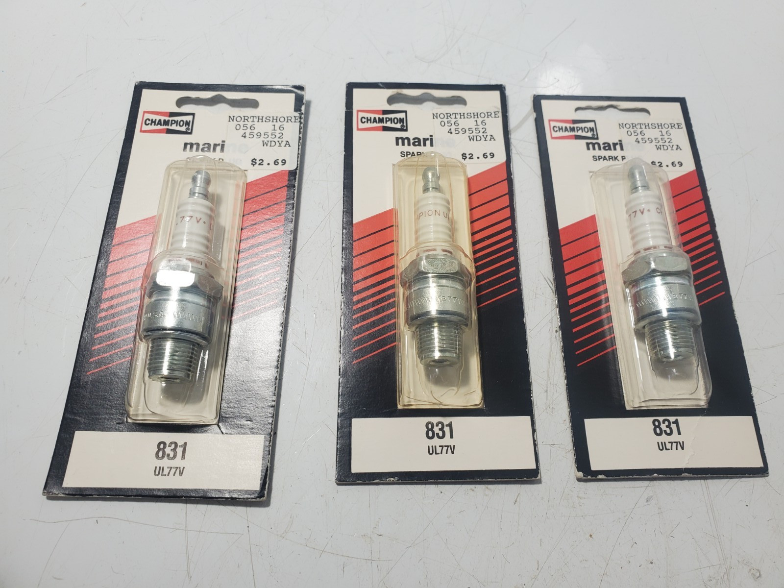 3 Champion Spark Plug Marine 831 UL77V NOS