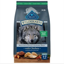 Blue Buffalo Wilderness Adult High-Protein Dry Dog Food with Real Chicken, 24lb
