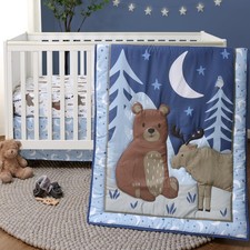 3 Piece Baby Crib Bedding Set for Boys - Newborn, Infant Nursery Bed Set De...