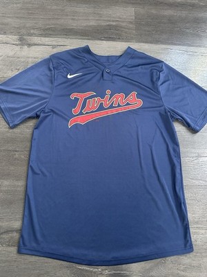 Nike DRI-FIT Adult 1-Button Twins Short Sleeve Uniform Size Medium Minnesota EUC