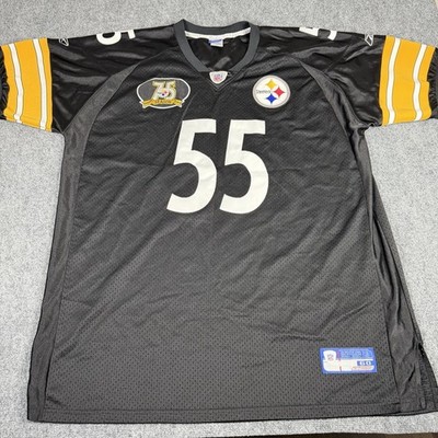 NFL Pittsburgh Steelers Joey Porter #55 Reebok On Field Jersey Sz 60 VTG 75th Se