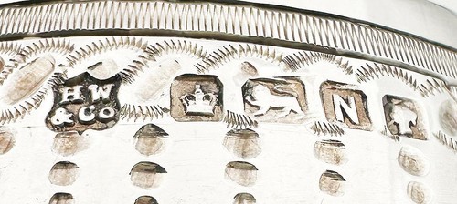 PAIR SALT CELLARS STERLING SILVER VICTORIAN SHEFFIELD 1880 HENRY WILKINSON & CO - Picture 8 of 8
