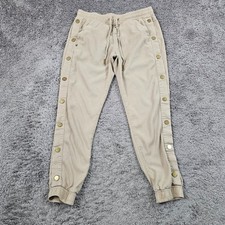 True Religion Pants Mens Medium M Beige Military Jogger Side Snap Drawstring
